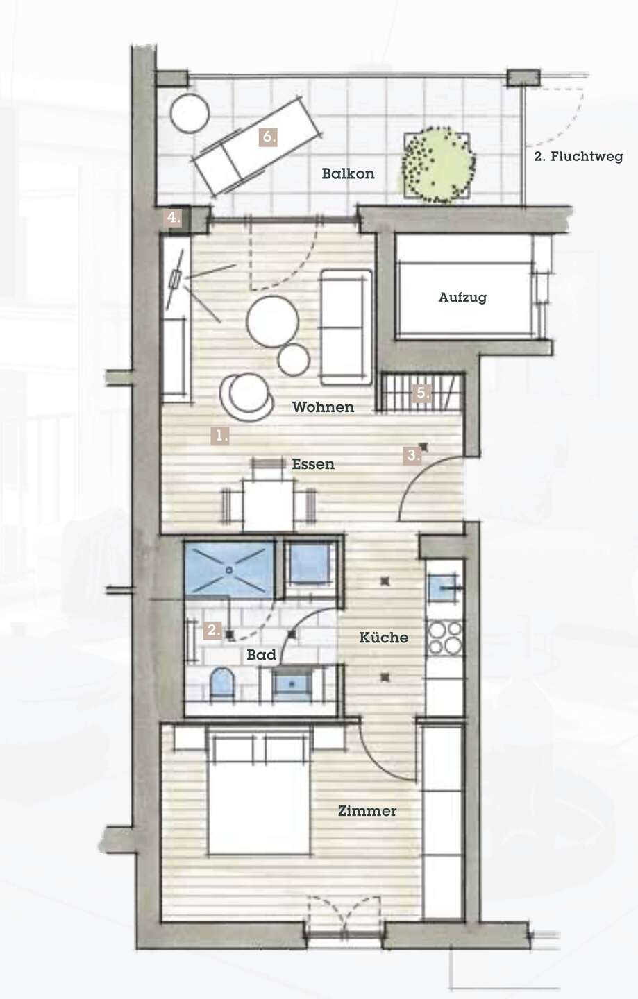 Grundriss Wohnung 1.24