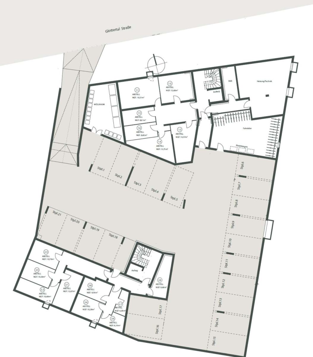 Grundriss Tiefgarage